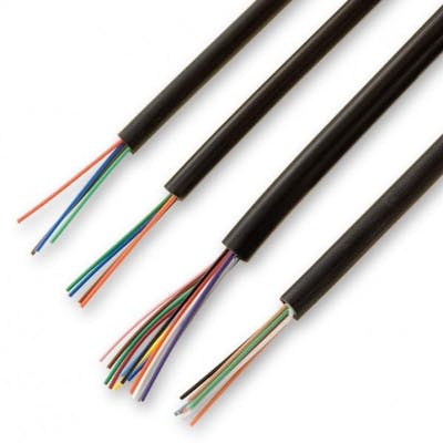 OM3 Tight buffered fibre optic cable LSZH 4 core, black, per m