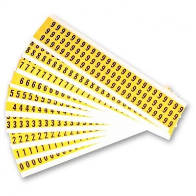 Brady 3410-A large black on yellow marker card, 78 per card