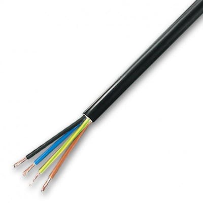 4 x 0.75mm round mains cable 6A, black, 100m reel 