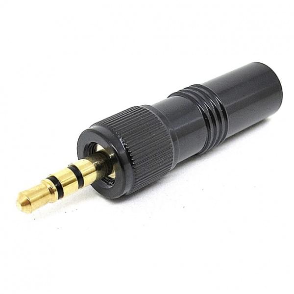 VDC Metal 3.5mm locking stereo jack plug black