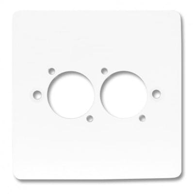 Single gang plate with 2 D-type XLR cutouts white