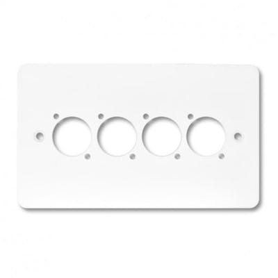 Dual gang plate with 4 D-type XLR cutouts white