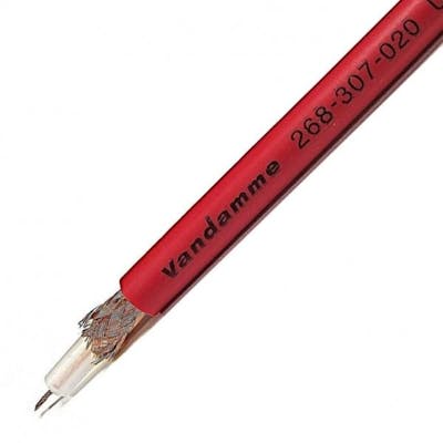Van Damme Plasma Grade standard coax, red, per metre