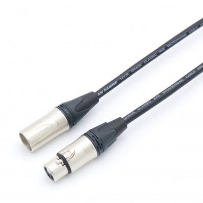 Standard mic cables Neutrik male XLR NC3MXX to female XLR NC3FXX 0.25m